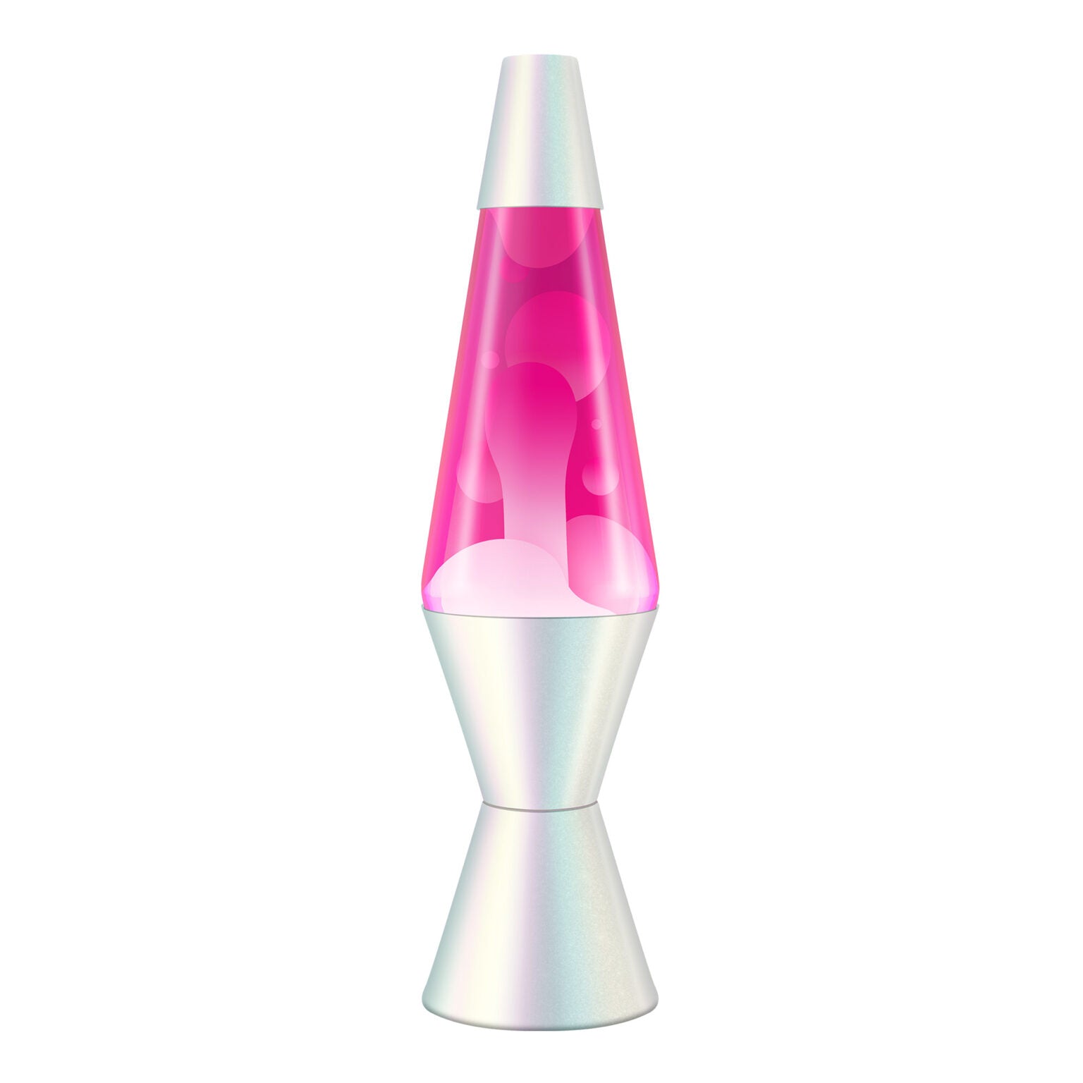 Lava Lamp 14.5" Opalescent White Pink